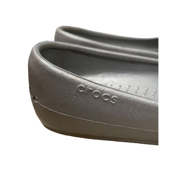 Crocs Womens Ballet Flats 6 Silver Slip On Lightweight Comfortable Casual Shoe - Picture 3 of 5